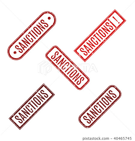 Rectangular rubber stamp with text sanction Rectangular rubber stamp with text sanction 40465745