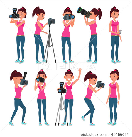 Photographer Female Vector. Photographer Female Vector. 40466065