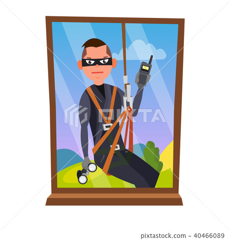 Thief And Window Vector.  40466089