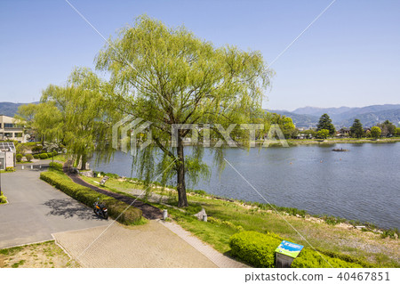 從岡谷高野公園到長野縣su訪湖 照片素材 圖片 圖庫