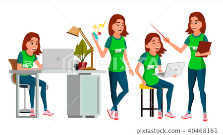 Young Business Woman Character Vector. Young Business Woman Character Vector. 40468161