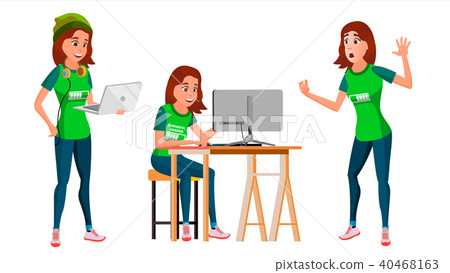 Young Business Woman Character Vector. Young Business Woman Character Vector. 40468163