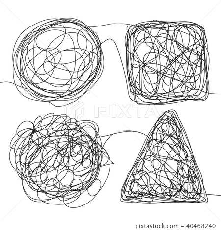 Tangle Scrawl Sketch Set Vector.  40468240