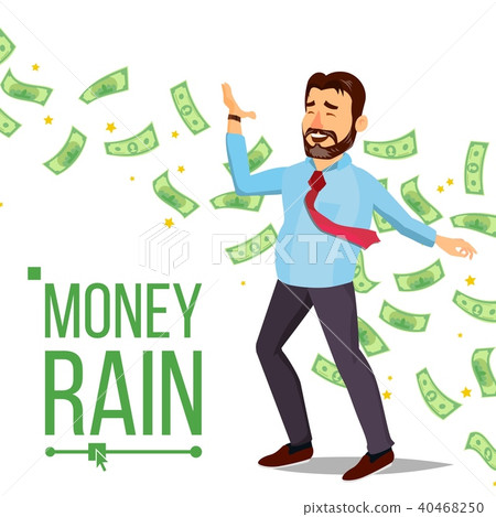 Dollar Rain Businessman Vector. Dollar Rain Businessman Vector. 40468250