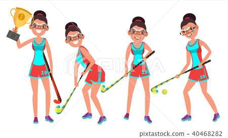 Field Hockey Female Player Vector. Field Hockey Female Player Vector. 40468282