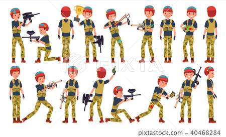 Paintball Player Vector. 40468284
