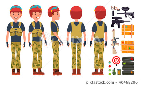 Paintball Player Vector. Paintball Player Vector. 40468290