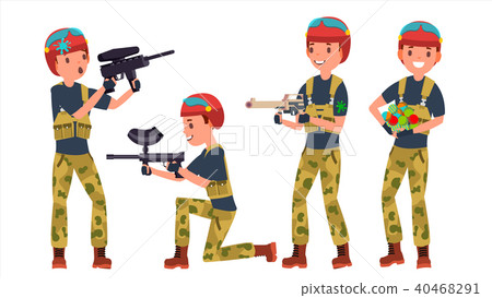 Paintball Player Vector. Paintball Player Vector. 40468291