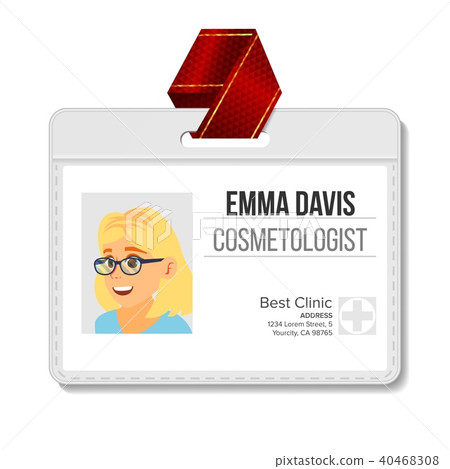Cosmetologist Identification Badge Vector. 40468308