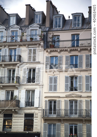 windows of old houses paris. windows of old houses paris. 40468405