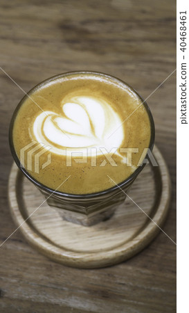 Cup of piccolo latte coffee with latte art 40468461