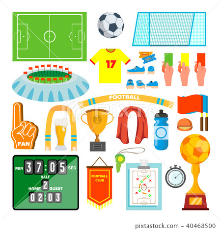 Soccer Icons Set Vector. Soccer Icons Set Vector. 40468500