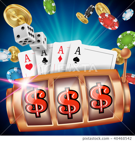 Casino Slot Machine Banner Vector. Casino Slot Machine Banner Vector. 40468542