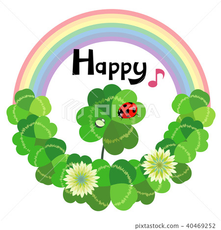 四葉草和瓢蟲（彩虹）_happy_1 40469252
