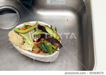 Garbage discarded in a triangular corner 40469679