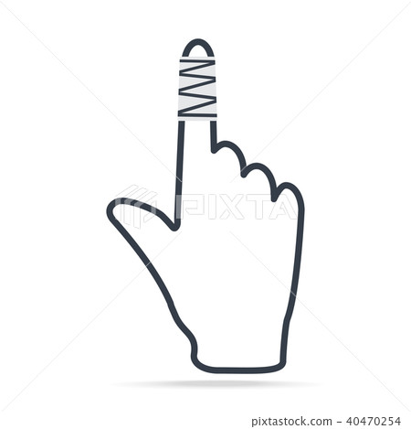 Injured finger and bandage icon. Medical sign Injured finger and bandage icon. Medical sign 40470254