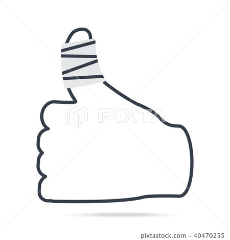 Injured finger and bandage icon. Medical sign Injured finger and bandage icon. Medical sign 40470255