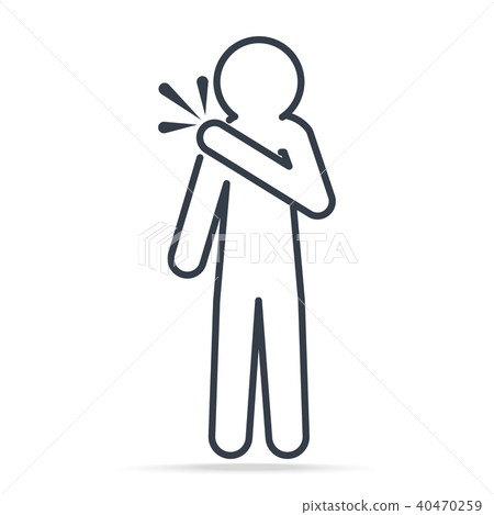 Man shoulder pain icon. Office syndrome icon 40470259