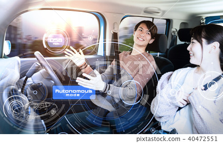 騎自駕車的夫婦 40472551