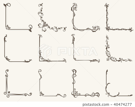 Vector illustration of decorative corner frame set Vector illustration of decorative corner frame set 40474277