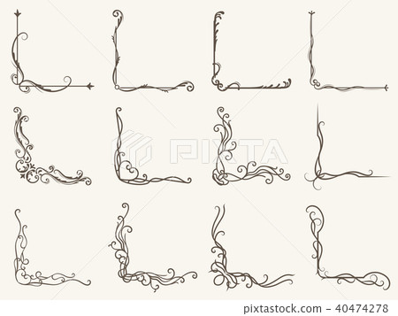 Vector illustration of decorative corner frame set Vector illustration of decorative corner frame set 40474278