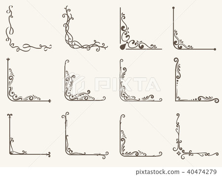 Vector illustration of decorative corner frame set Vector illustration of decorative corner frame set 40474279