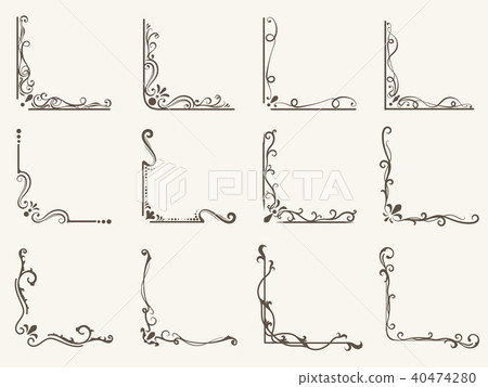 Vector illustration of decorative corner frame set Vector illustration of decorative corner frame set 40474280