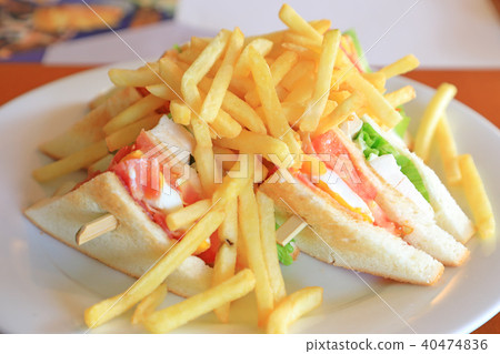 美味的俱樂部三明治 40474836