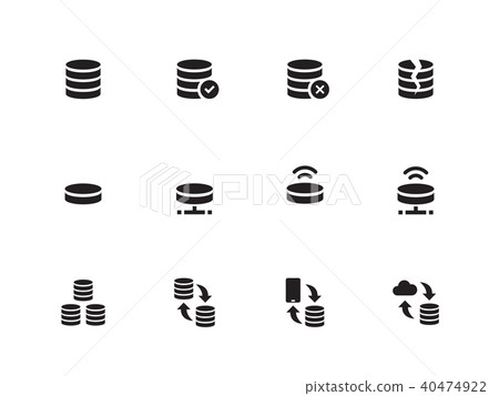 Server icons on white background. Vector illustration. 40474922
