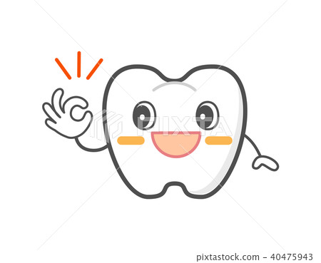 Cute mark pointing teeth treatment cute character Cute mark pointing teeth treatment cute character 40475943