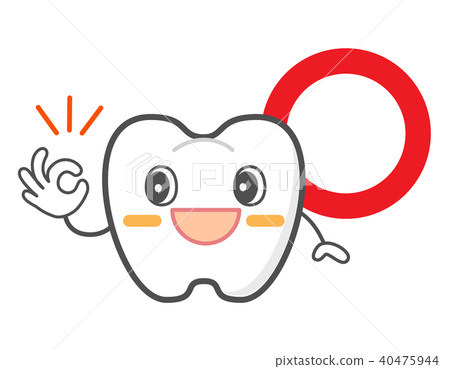 Cute mark pointing teeth treatment cute character Cute mark pointing teeth treatment cute character 40475944