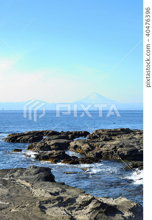 神奈川縣三浦市的第一個聲音小鎮的黑崎富士山風景 40476396