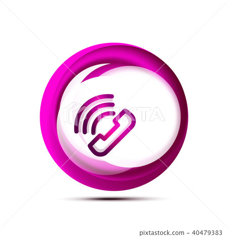Old fashioned phone button, call center support icon Old fashioned phone button, call center support icon 40479383
