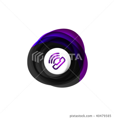 Old fashioned phone button, call center support icon 40479385