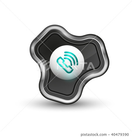 Old fashioned phone button, call center support icon Old fashioned phone button, call center support icon 40479390
