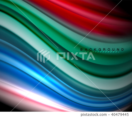 Fluid wavy multicolored lines on black Fluid wavy multicolored lines on black 40479445