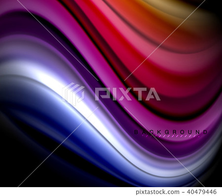 Fluid wavy multicolored lines on black Fluid wavy multicolored lines on black 40479446