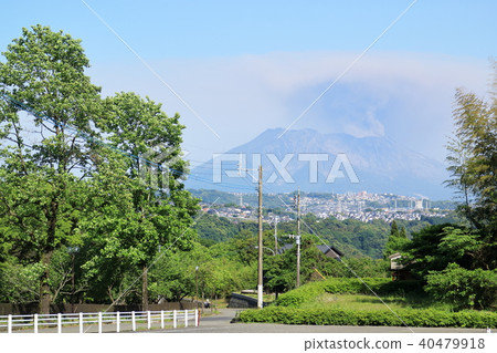 從鹿兒島縣健康森林公園看到的櫻島的複明 40479918