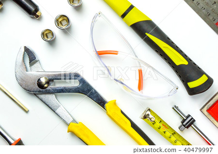 Set of construction tools on white background  40479997