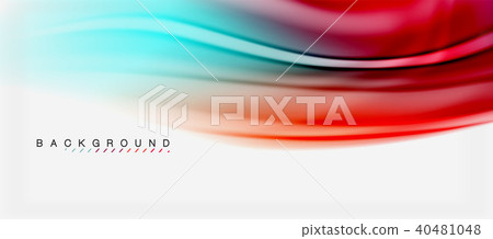 Blurred fluid colors background, abstract waves lines, vector illustration 40481048