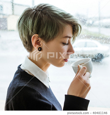 morning cup coffee caffeine dependence girl drink morning cup coffee caffeine dependence girl drink 40481146