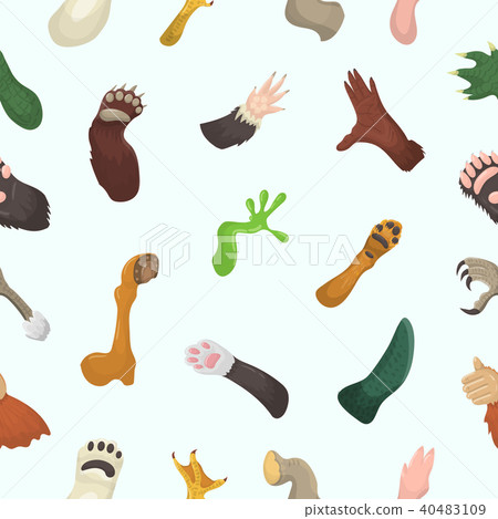 Animal paw vector animalistic pets claw or hand of cat or dog and bears or monkey paws illustration Animal paw vector animalistic pets claw or hand of cat or dog and bears or monkey paws illustration 40483109