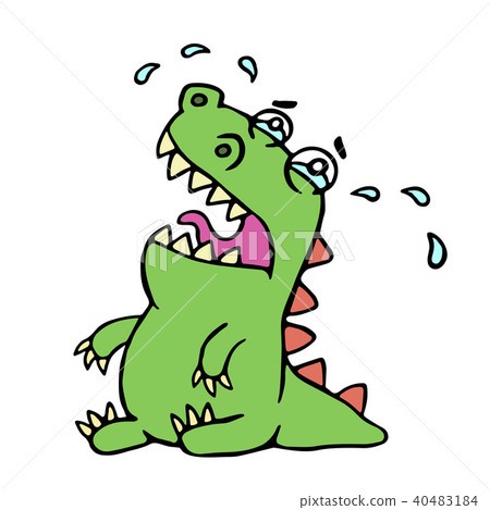 Cartoon crying dinosaur. Vector illustration. 40483184
