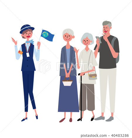 Tour Guide Senior Tourism Illustration Tour Guide Senior Tourism Illustration 40483286