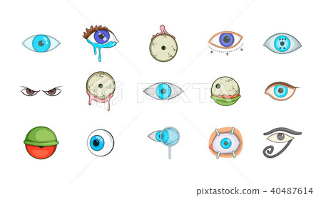 Eyes icon set, cartoon style Eyes icon set, cartoon style 40487614
