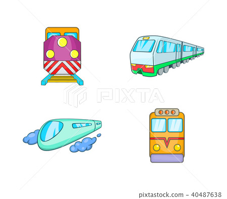 Train icon set, cartoon style 40487638