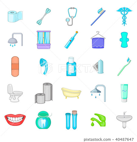 Personal igiene icon set, cartoon style Personal igiene icon set, cartoon style 40487647