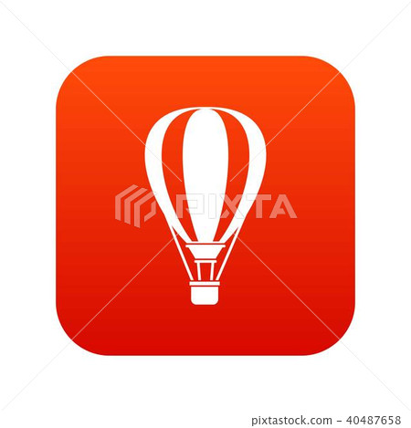 Hot air ballon icon digital red Hot air ballon icon digital red 40487658