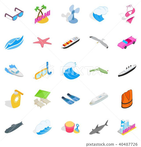 Strand icons set, isometric style 40487726
