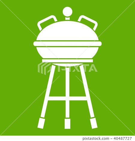 Kettle barbecue icon green 40487727